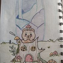 Osito curioso. Traditional illustration, and Creativit project by macaf_24_03 - 11.12.2025