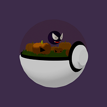 Gastly na Pokebola. 3D, 3D Modeling, and 3D Design project by Marília das Graças Cardoso Veloso - 11.17.2025