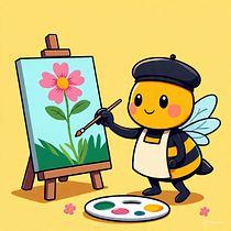 Lissa la abejita pintora. Character Design, Children's Illustration, Children's Literature, Content Writing, Creative Writing, Digital Illustration, Drawing, Fine Arts, Picturebook, and Writing project by Laura E. Alcantara Zabala - 11.19.2025