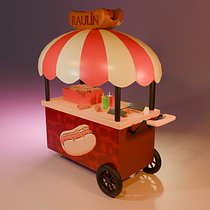 Carrito de HotDogs 3D . Un proyecto de 3D, Modelado 3D y Diseño 3D de monseali - 20.11.2025