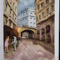 First Course Project. Sketching, Drawing, Traditional illustration, Architectural Illustration, Watercolor Painting, and Sketchbook project by yinkean - 11.22.2025