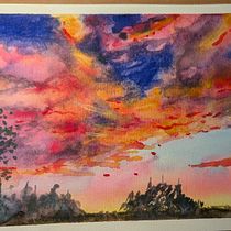 Watercolor cloudy landscapes. Projekt z dziedziny  Sztuki piękne,  Malarstwo, Sketchbook i Malowanie akwarelą użytkownika miguel_linaresd - 23.11.2025