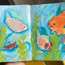 Poisson coloré . Sketching, Creativit, Drawing, Traditional illustration, Watercolor Painting, and Sketchbook project by Cussey Mélanie - 11.24.2025