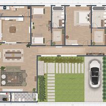 Casa moderna para 4. Un projet de Design d'intérieur, Architecture d'intérieur, Décoration d'intérieur , et Design d'espace de albertina_zeni - 25.11.2025