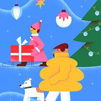 Winter holidays. Un progetto di Character design, Illustrazione digitale, Disegno e Illustrazione tradizionale di ksenia_avvdeeva - 25.11.2025