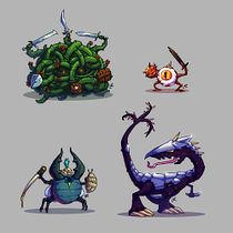 Los 4 guerreros monstruosos. Character Design, Traditional illustration, Digital Illustration, Children's Illustration, and Narrative project by ilustranleo - 11.27.2025