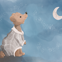 Ours regardant la lune Ein Projekt aus dem Bereich Design von Figuren, Kinderillustration, Zeichnung und Bleistiftzeichnung von Julie Corp - 29.11.2025