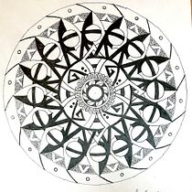 Geometrías vivas. Drawing, Ink Illustration, Art Therap, Meditation, and Mindfulness project by andressv2009 - 12.02.2025