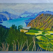 Portage Bay, Queen Charlotte Track, Marlborough Sounds, NZ Ein Projekt aus dem Bereich Malerei mit Acr, l und Malerei von Sue - 11.12.2025