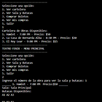 Proyecto Consola Python Boleteria Teatro. Programming project by Estephany Mayra Surco Alvarez - 12.12.2025
