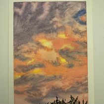 Depiction of the pastel sunset sky. Fine Arts, Painting, Sketchbook, and Watercolor Painting project by Marija Šarić - 12.15.2025