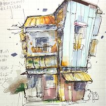 buildings. Architectural Illustration, Drawing, Ink Illustration, Sketchbook, and Sketching project by chichihi888 - 12.23.2025