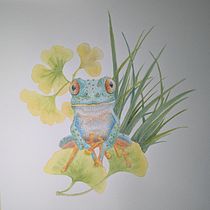 Watercolor Frog Painting. Projekt z dziedziny Sztuki piękne, Malarstwo, Malowanie akwarelą, R, sunek botaniczn, Ilustracja naturalist i czna użytkownika agent_herndon - 28.12.2025