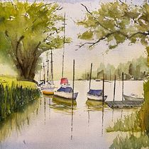 BOAT WATERCOLOR. Een project van Naturalistische illustratie, Schilderij y Aquarelschilderen van Walaii Mac - 28.12.2025
