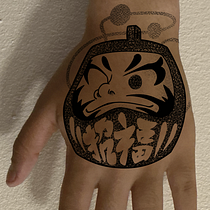 Daruma. Digital Drawing, Digital Illustration, Drawing, Traditional illustration, and Tattoo Design project by Andre Subauste Altamirano - 12.29.2025