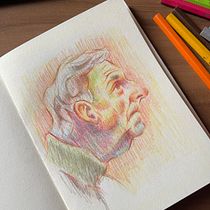 Vibrant Portrait . Colored Pencil Drawing, Drawing, Portrait Drawing, and Sketchbook project by ahmed ibrahim - 01.05.2026