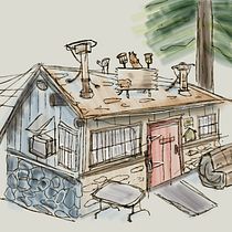 Wood cabin sketch on procreate . Architectural Illustration, Drawing, Ink Illustration, Sketchbook, and Sketching project by lcz_2 - 01.07.2026