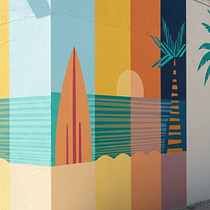 "Joyful Vacation" project. Teoria da cor, Desenho digital, Design gráfico, Pattern Design, Design de cartaz, Design de produtos, Design e Ilustração vetorial projeto de Cindy - 08.01.2026