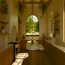 El amanecer en la cocina . Architecture, Digital Architecture, Interior Architecture, and ArchVIZ project by yahirtamayo5 - 01.11.2026