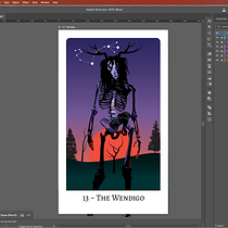 Card 13 | The Wendigo (Death). Digital Illustration, Drawing & Ink Illustration project by Dave Linabury - 01.15.2026