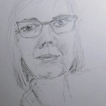 Selbstporträt Skizze . Artistic Drawing, Drawing, Portrait Drawing, Sketchbook, and Sketching project by Heidrun Kretschmer - 01.15.2026