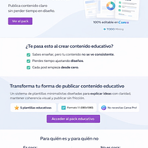 Diseño de una landing page educativa en Canva como sistema de plantillas. Br, ing, Identit, Graphic Design, Social Media Design, and Web Design project by Ernesto Ivanovi Arreaga Carvajal - 01.21.2026