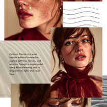 AI Fashion editorial : CRIMSON SILENCE. Design de moda, Fotografia de moda, Marketing digital, Design para redes sociais, Inteligência Artificial, Design de IA, Criação de Conteúdo com IA, Geração de Imagens, Texto e Stor, e telling com IA projeto de Vishnu S - 22.01.2026