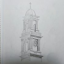 Catedral del puerto de Tampico. Ilustração arquitetônica, Desenho artístico, Desenho, e Desenho a lápis projeto de Daniel Martínez - 24.01.2026