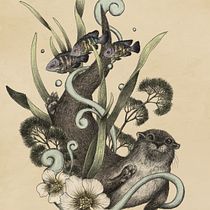 De nutrias y rayitas. Drawing, and Naturalistic Illustration project by Dayananda Foraois - 01.28.2026