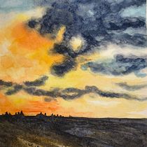 Cielo al atardecer . Watercolor Painting project by Beatriz Valdés - 01.29.2026