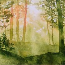 Akwarelowy las Ein Projekt aus dem Bereich Malerei und Aquarellmalerei von semper_gaudium - 31.01.2026