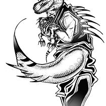 IGUANA COOL. Digital Drawing, Digital Illustration, Drawing, Traditional illustration, and Tattoo Design project by Carmen Paredes Lee - 02.03.2026