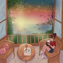 Summer breakfasts when the sun comes up. Digital Drawing, Digital Illustration, Traditional illustration, Narrative, and Sketchbook project by ludovicaesse_1 - 02.03.2026