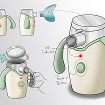Portable nebulizer for children. Industrial Design, Product Design, and Digital Illustration project by solana_altube - 02.03.2026