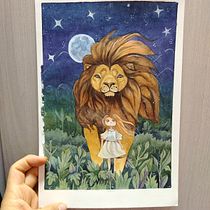 LEON DE JUDA. Traditional illustration, Painting, Pencil Drawing, Watercolor Painting, Children's Illustration, and Narrative project by Danaí Martell Catalán - 02.05.2026