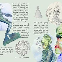 Spread de criatura para libro fantástico . Een project van Ontwerp van personages, Schilderij, Tekening met potlood, Tekening y Aquarelschilderen van Andrea Vanegas Villamil - 11.02.2026