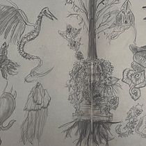 Proyecto de Sketchbook de naturaleza fantástica: dibuja criaturas de otro mundo. Pencil Drawing, Drawing, Watercolor Painting, Sketchbook, and Naturalistic Illustration project by Cami Piscis Halite - 02.12.2026