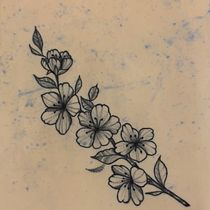 Flor de cerezo . Un progetto di Design di tatuaggi, Illustrazione tradizionale e Illustrazione botanica di Nevery Emmanuel Montes Mejia - 14.02.2026
