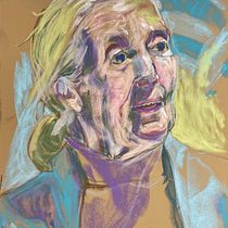 Pastel portrait _Jane Goodall by Alex Bloom. Artistic Drawing, Drawing, Fine Arts, Traditional illustration, and Portrait Drawing project by alex_bloom - 02.15.2026