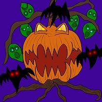 Monster Pumpkin. Estampagem, Pattern Design e Ilustração digital projeto de Sarah Chrystal - 16.02.2026