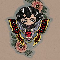 Final project piece American Traditional Tattoo. Digital Illustration, Drawing, and Tattoo Design project by Aoife - 02.17.2026