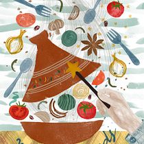 Magical foods illustration project . Desen în creion colorat, Ilustrație digitală, Desen, Ilustrație tradițională, Ilustrație cu cerneală și Desen în creion de mienekekraaijeveld - 02.17.2026