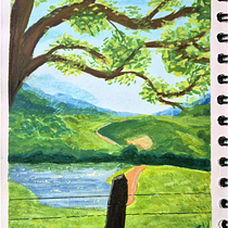 Painting of a calm interior with gouache Ein Projekt aus dem Bereich Gouachemalerei, Malerei, Bildende Künste und Naturalistische Illustration von Beatriz - 18.02.2026