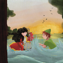 Time Does Fly, sometimes Even Backwards. Ilustração infantil, Ilustração digital, Pintura digital, e Álbum ilustrado projeto de Federico Lo Presti - 19.02.2026