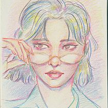 Retrato con lápices de colores.. Desenho com lápis de cor, Desenho, Desenho de retrato, e Sketchbook projeto de Caty Pérez - 23.02.2026