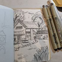 A village view. Traditional illustration project by Rajika Kishor Mathur - 02.24.2026