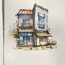 Expressive architecture sketch by Asia Scalia @__asdesigned Ein Projekt aus dem Bereich Architektonische Illustration, Zeichnung, Illustration mit Tinte, Sketchbook und Skizzenentwurf von asiascalia - 09.03.2026