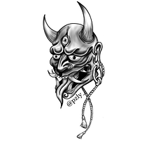 Mascara japonesa . Tattoo Design project by Daniela PicaZo - 03.11.2026