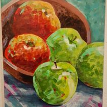 Las manzanas . Acr, lic Painting, Fine Arts, and Painting project by Rafael Morales Rosales - 03.14.2026