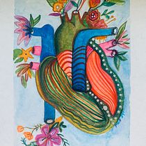 Corazón botánico. Fine Arts, Drawing, Traditional illustration, Painting, Watercolor Painting, and Botanical Illustration project by María Eugenia Piccini - 03.14.2026